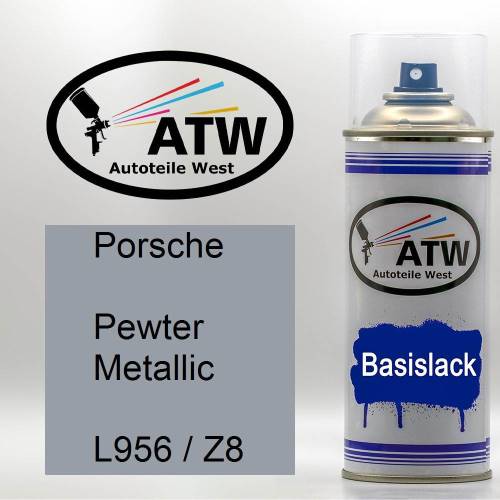 Porsche, Pewter Metallic, L956 / Z8: 400ml Sprühdose, von ATW Autoteile West.